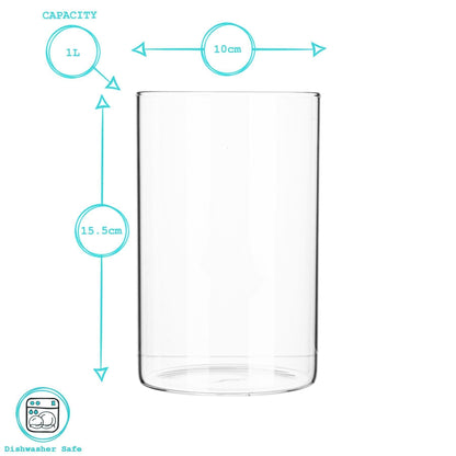 1L Scandi Storage Jar with Metallic Lid