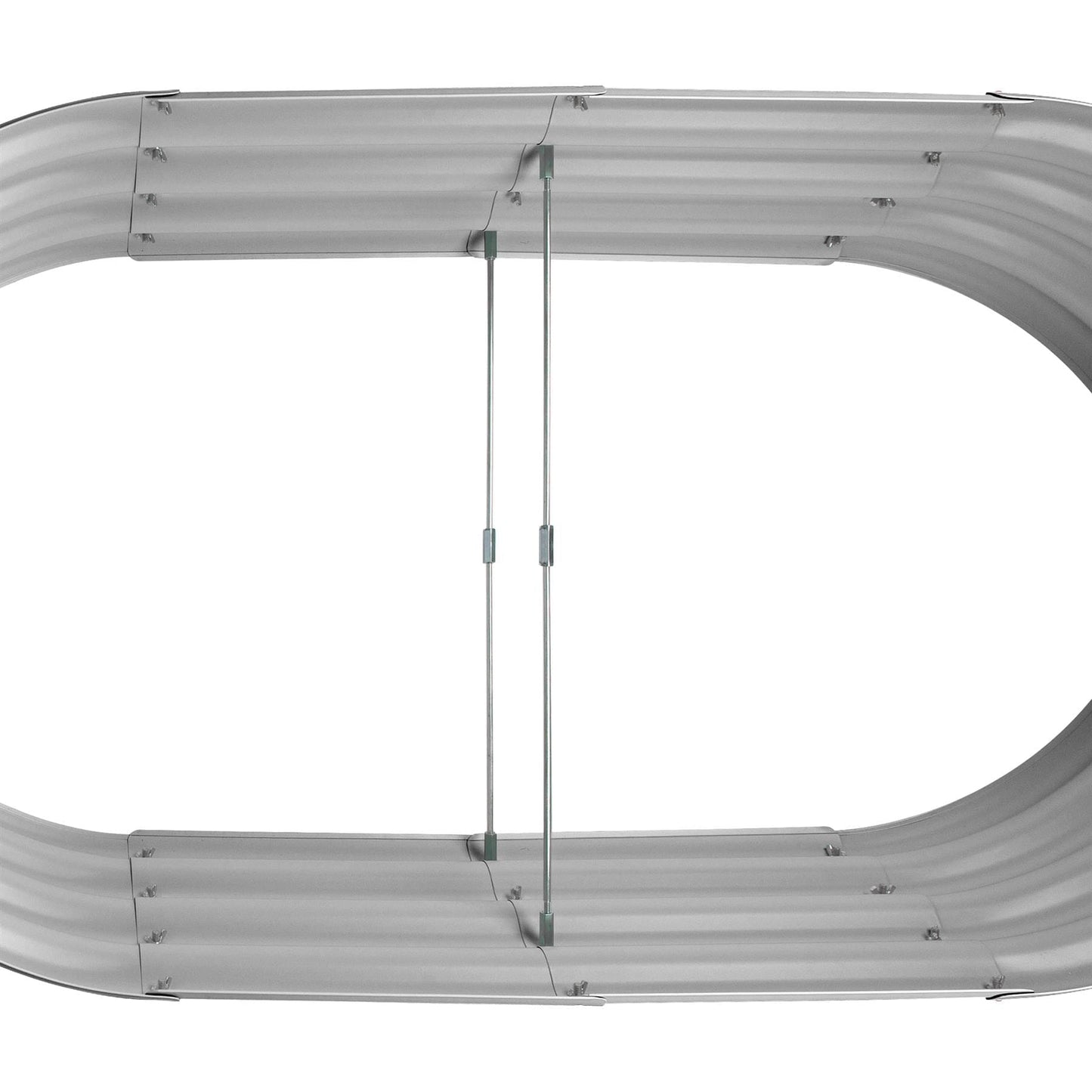 120cm x 60cm Rounded Galvanised Steel Raised Garden Bed