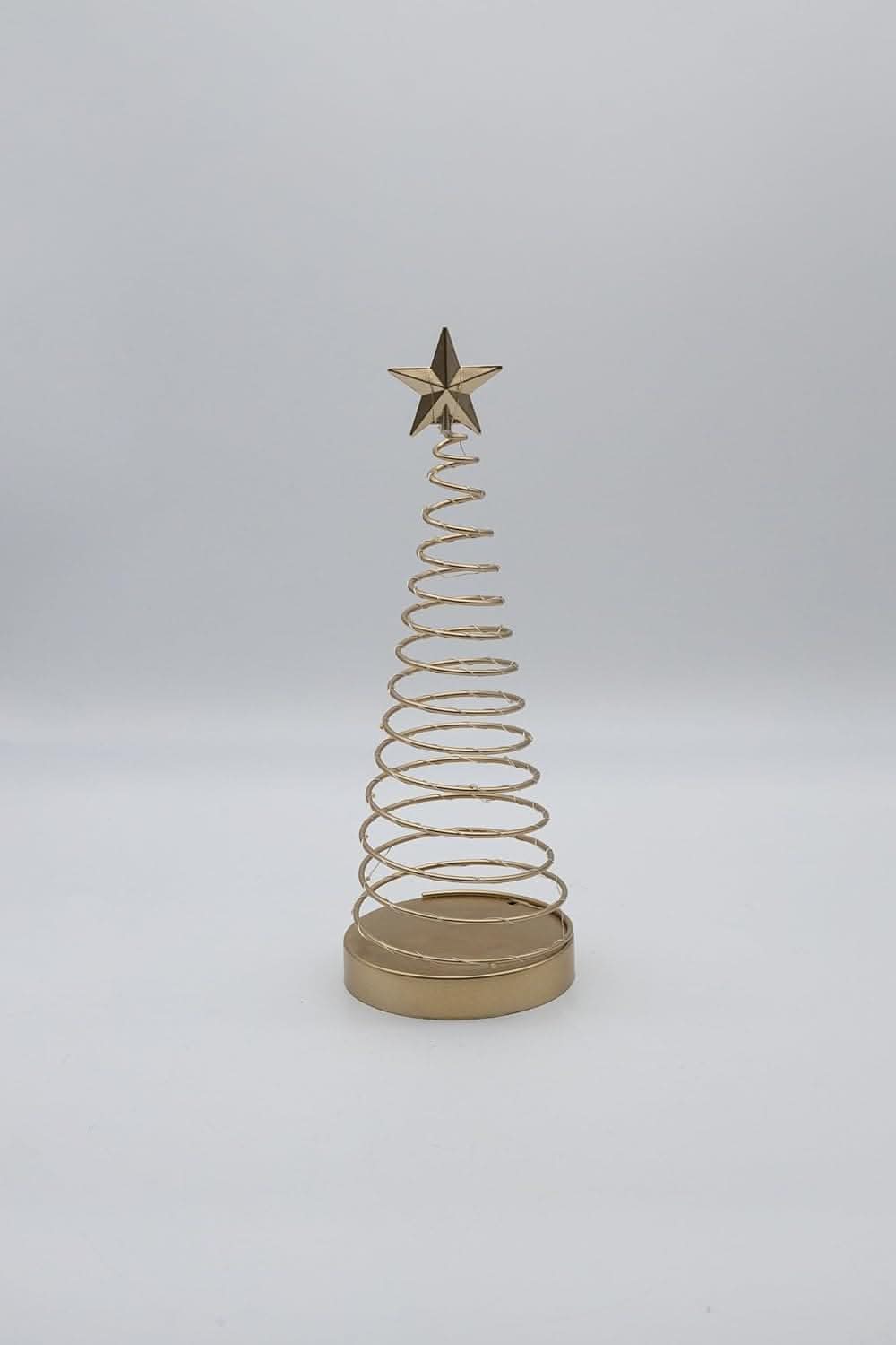 Set of Two LED Gold Spiralite Trees