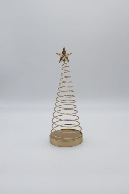 Set of Two LED Gold Spiralite Trees