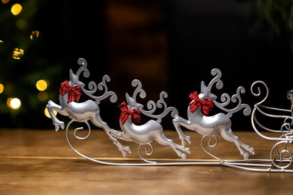 Glass Flying Reindeer Candle Holder