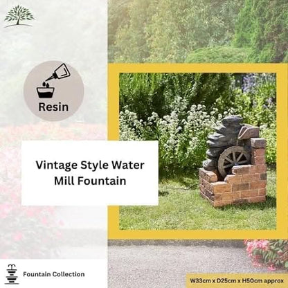 Heywood Mill Garden Solar Water Fountain Water Feature