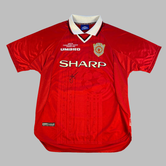 Manchester United 1999 European Home Shirt 2 Star - Beckham Signed