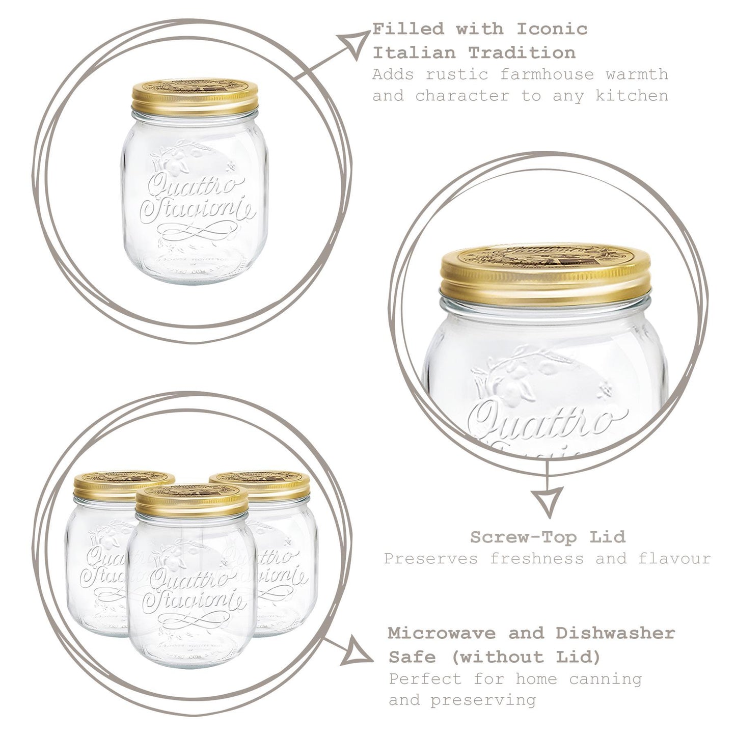 700ml Quattro Stagioni Glass Storage Jar
