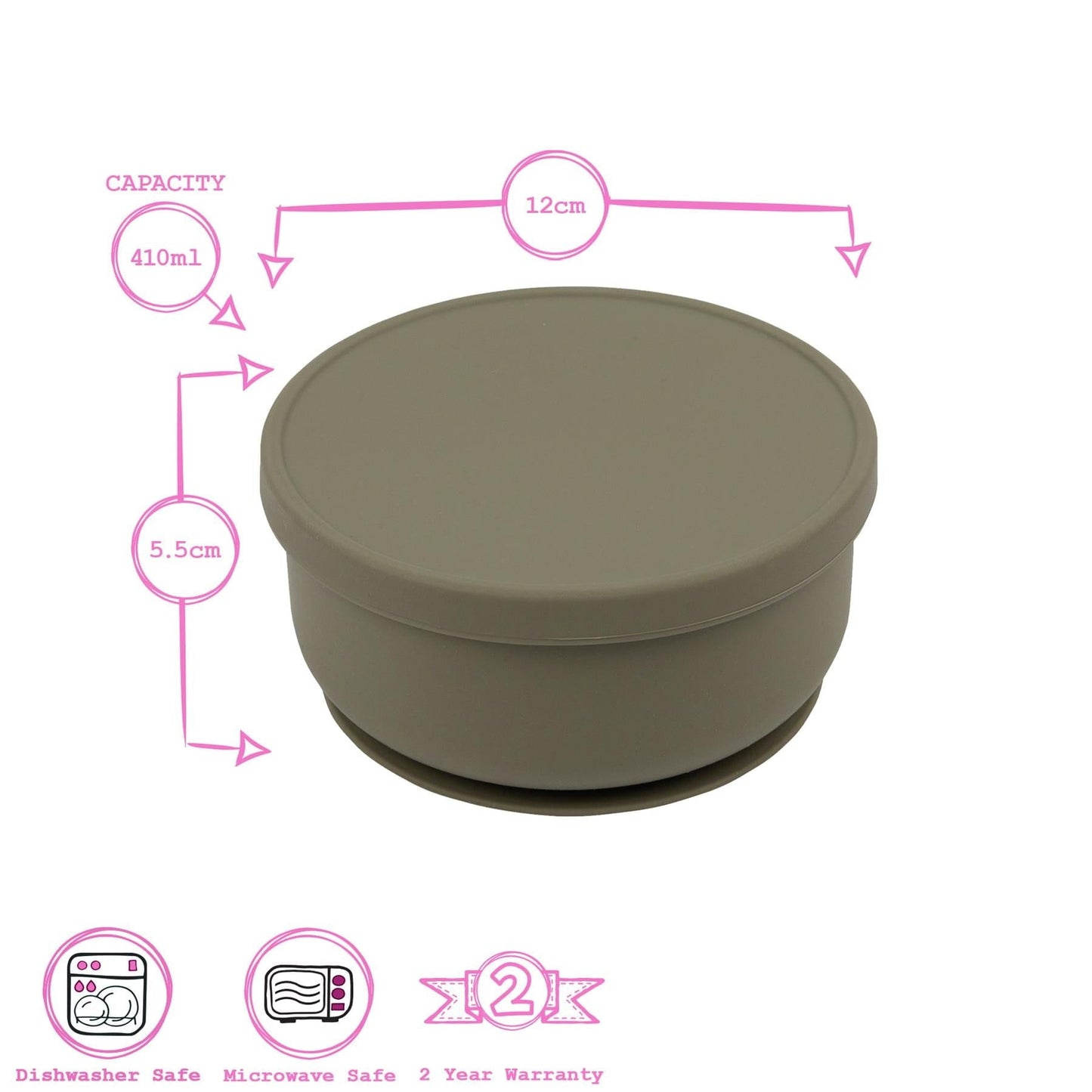 Silicone Baby Suction Bowl with Lid