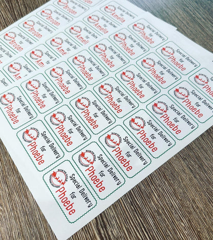 Sheet Of 21 Personalised Name North Pole Express Christmas Present Stickers Gift Labels Christmas stickers