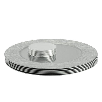 12pc Round Ribbed Charger Plates Set - 33cm