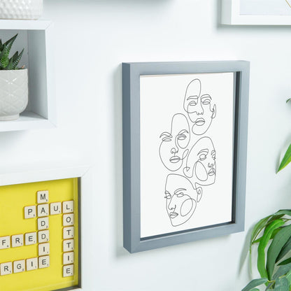 Grey A4 (8" x 12") 3D Shadow Box Frame with A5 Mount