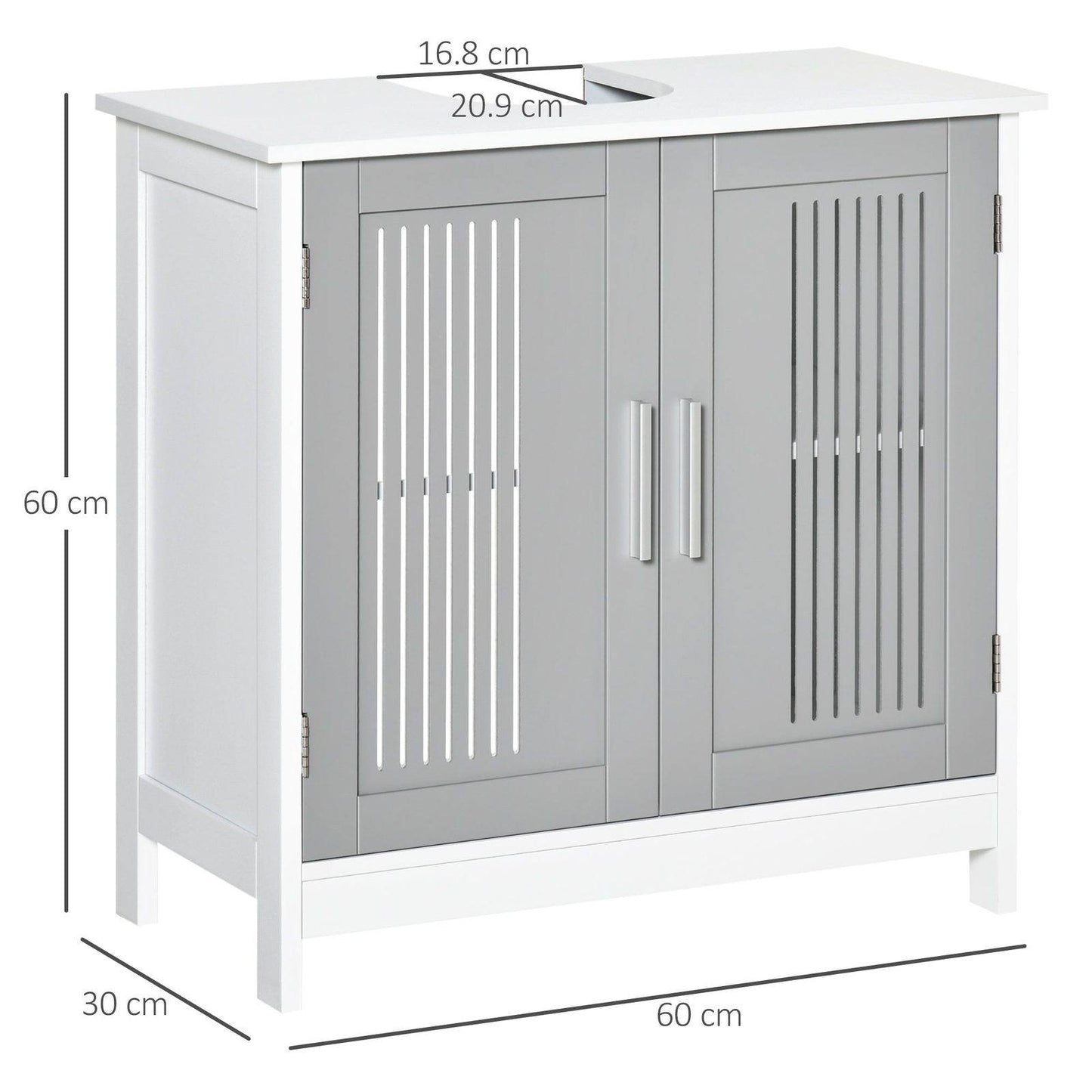 kleankin Modern Under Sink Cabinet with 2 Doors