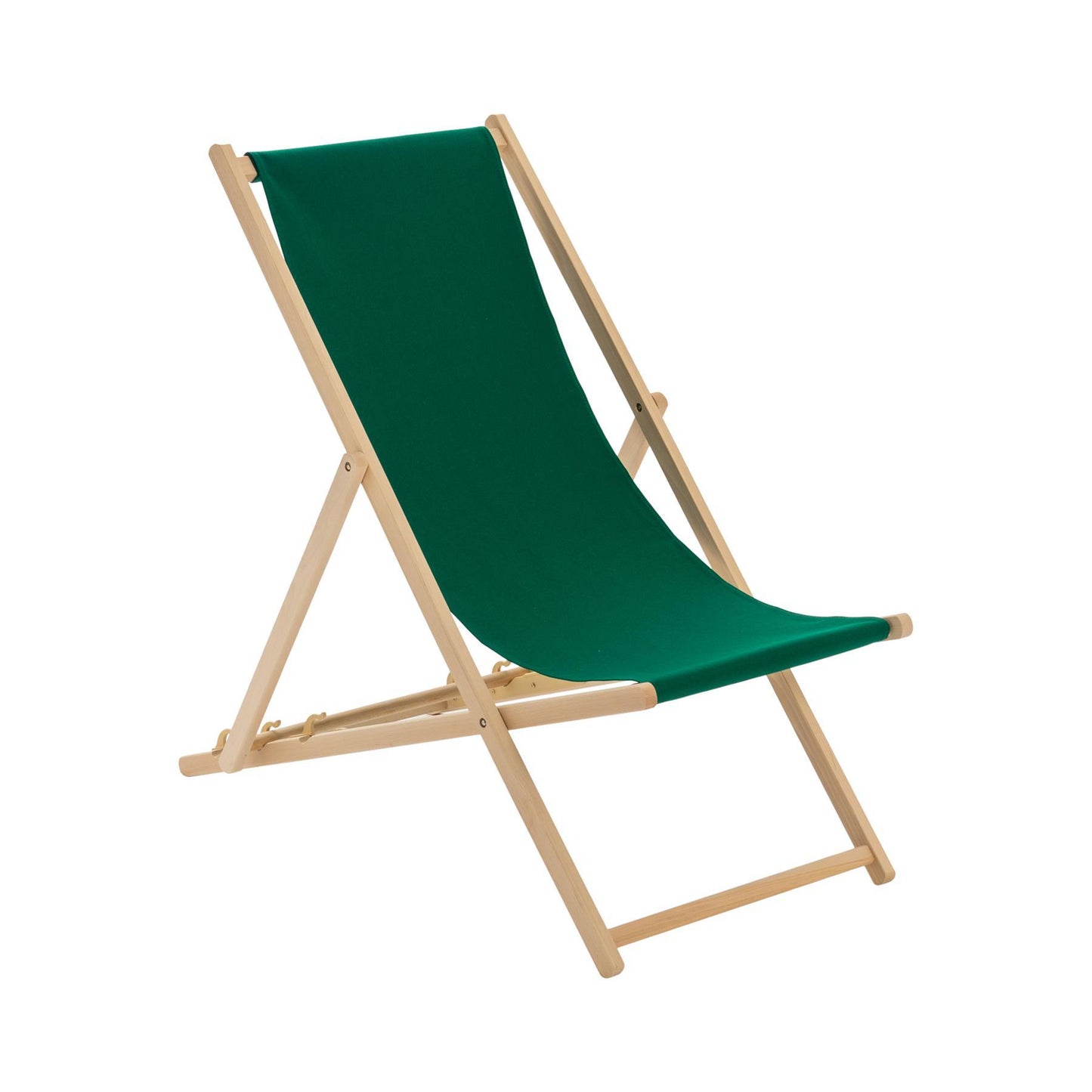 Green Folding Wooden Deck Chair