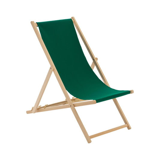 Green Folding Wooden Deck Chair