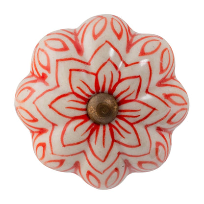 Vintage Floral Ceramic Cabinet Knob