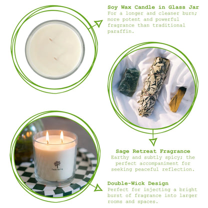Soy Wax Scented Candle - 400g - Sage Retreat