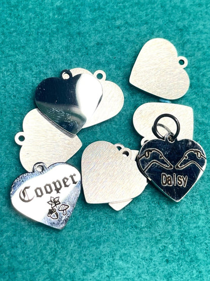 Engraved Dog Tags - Heart