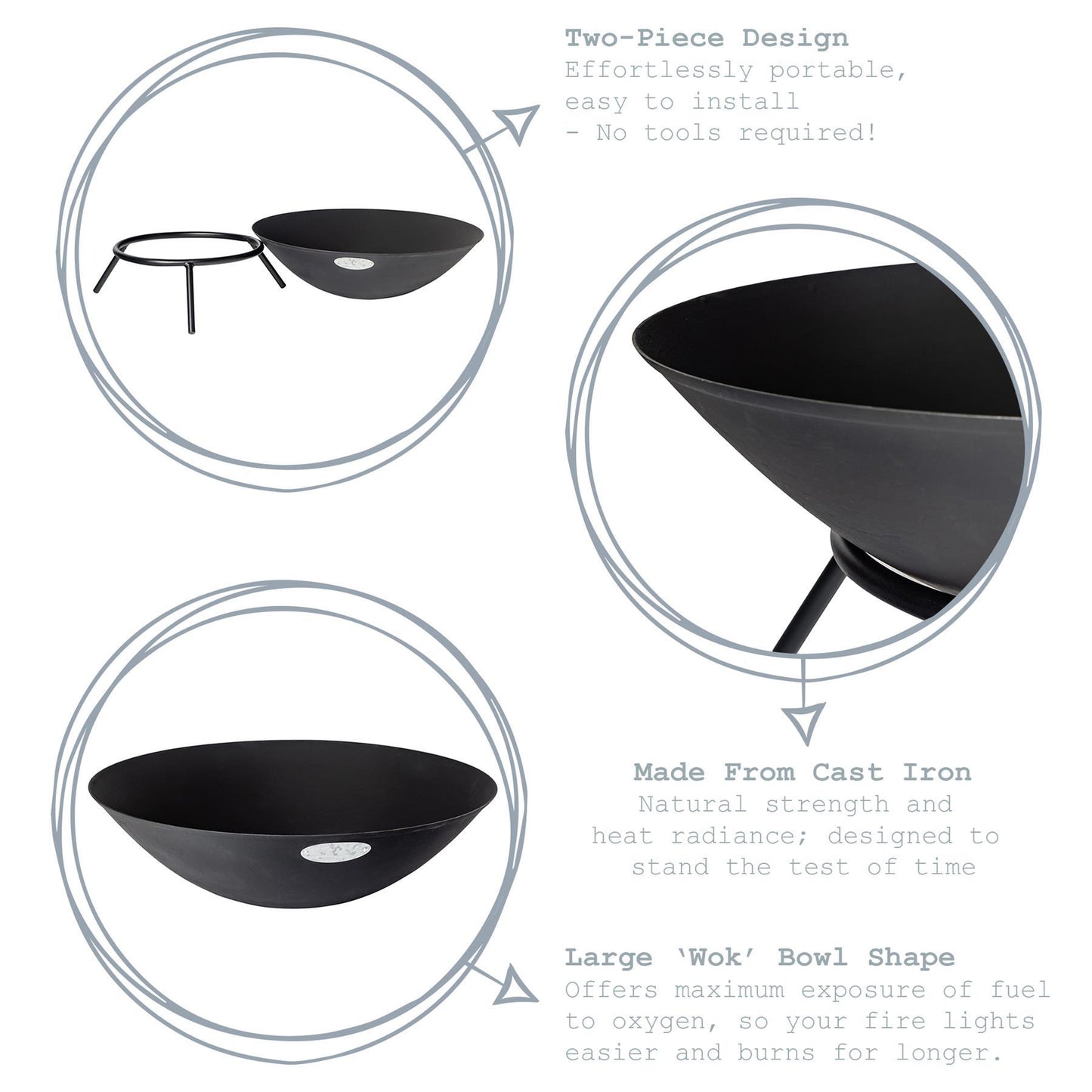 56cm Steel Garden Fire Pit