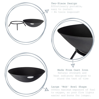 56cm Steel Garden Fire Pit