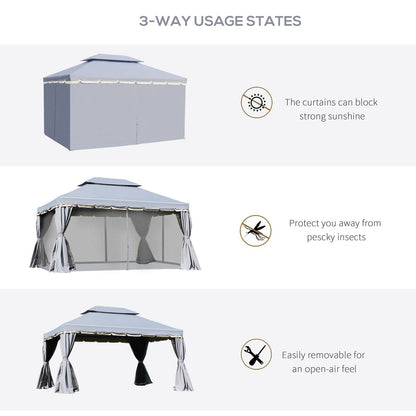 3 x 4m Aluminium Garden Gazebo