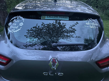 Paws On Board Heart Wreath Car Window Sticker