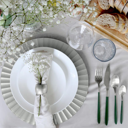 18pc Round Fluted Charger Plates Set - 33cm