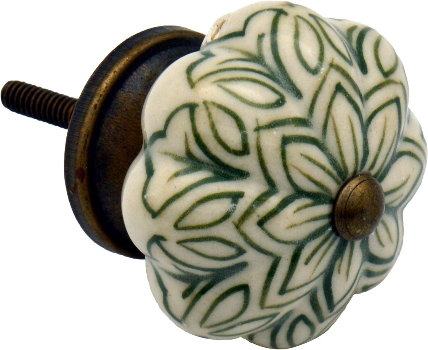 Vintage Floral Ceramic Cabinet Knob