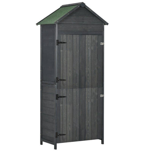 Rustica 188cm Barn Door Apex Garden Store Lockable Fir Wood Grey by Steadfast