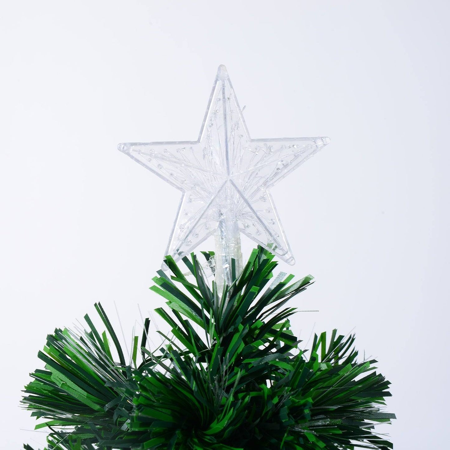 4FT Pre-Lit Fibre Optic Artificial Christmas Tree Holiday Xmas Décor with Tree Topper Multi-Colour