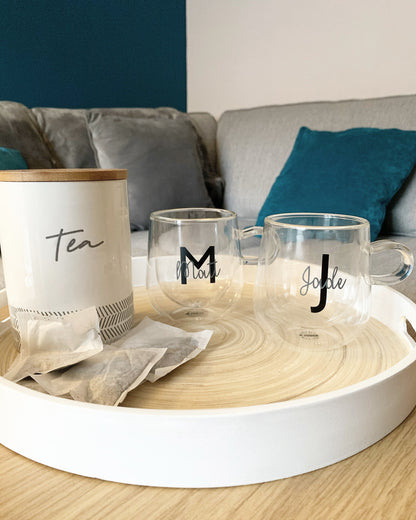 DIY Set Of 2 Create Own Personalised Initial First Name Prosecco Champagne Latte Thin Flute Glass Vinyl Label Stickers