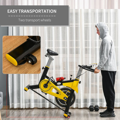 Cardio Exercise Bike with Belt Drive Adjustable Resistance Seat Handlebar LCD Display