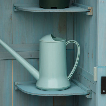 Rustica 179cm Single Door Apex Garden Store Fir Wood Blue by Steadfast