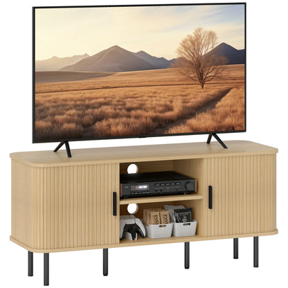 HOMCOM TV Unit for Living Room, TV Stand, Oak Tone