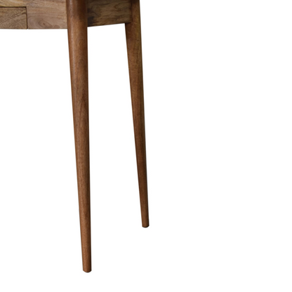 Artisan Furniture Solid Wood 2 Drawer Cable Writing Desk, Light Brown, 2 Drawers