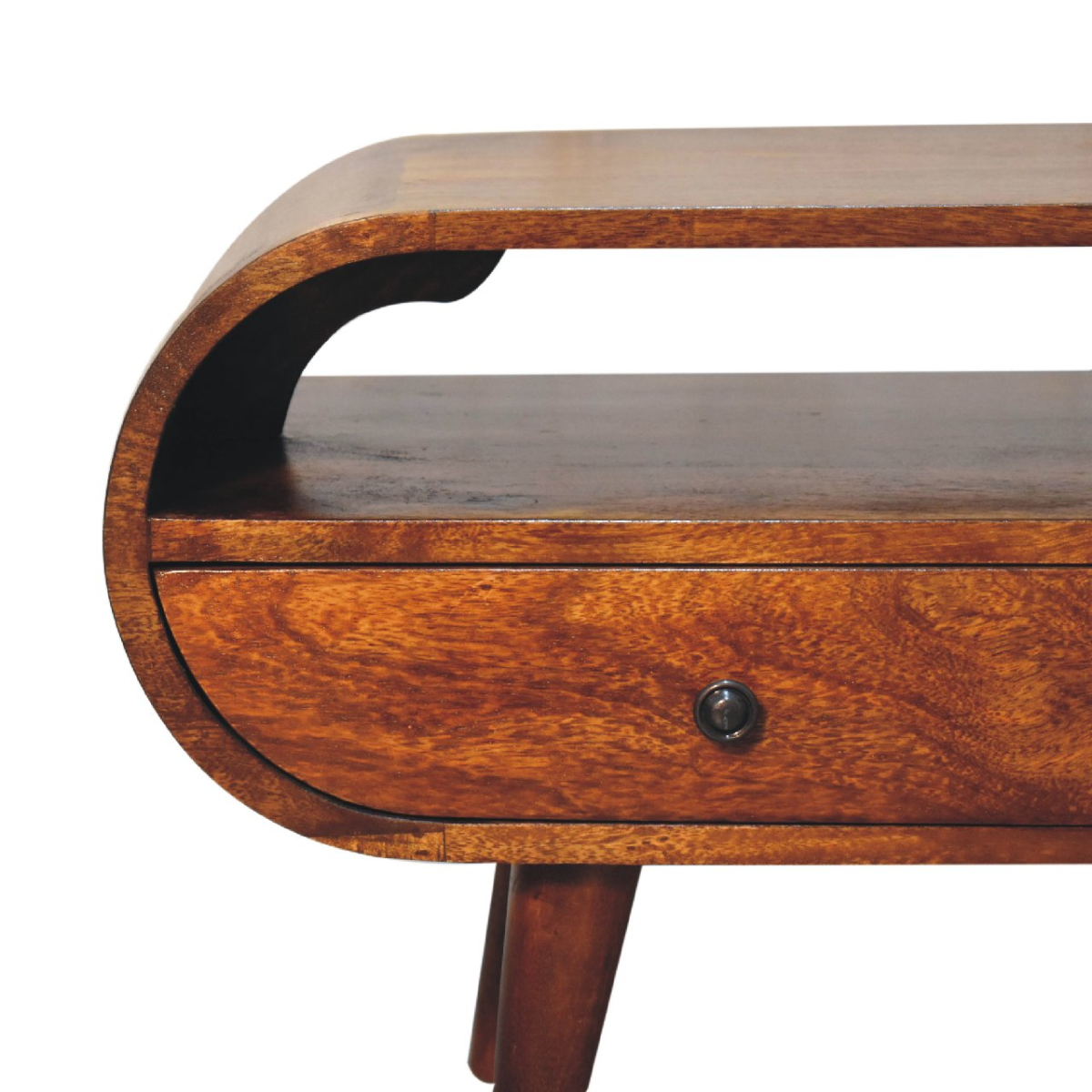 Artisan Furniture Solid Wood Chestnut Circular TV Stand