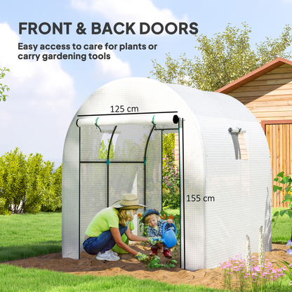 Polycarbonate Greenhouse, Walk-in Green House with Adjustable Roof Vent