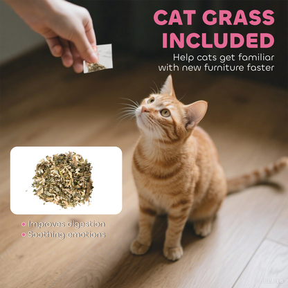 PawHut 2-in-1 Cat Scratching Board House with 4 Paw-Shaped Vents, Pink