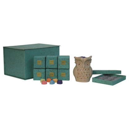 Artisan Furniture Owl Wax Melter Set (Summer), Light Brown