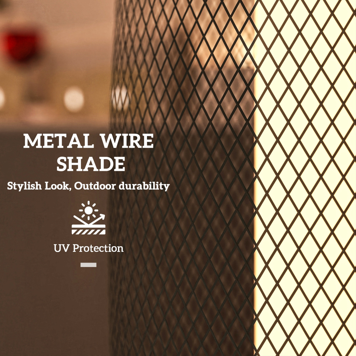 Outsunny 71.5 cm Garden Solar Lamp, Metal Floor Lamp with Auto On/Off LED