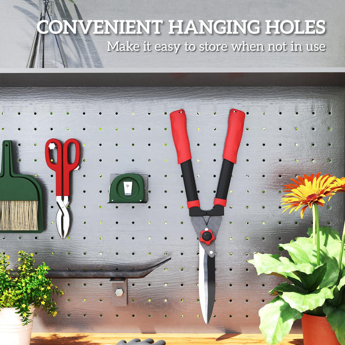 Outsunny Garden Shears, 63.5 cm Hedge Shears with Razor-Sharp Blades