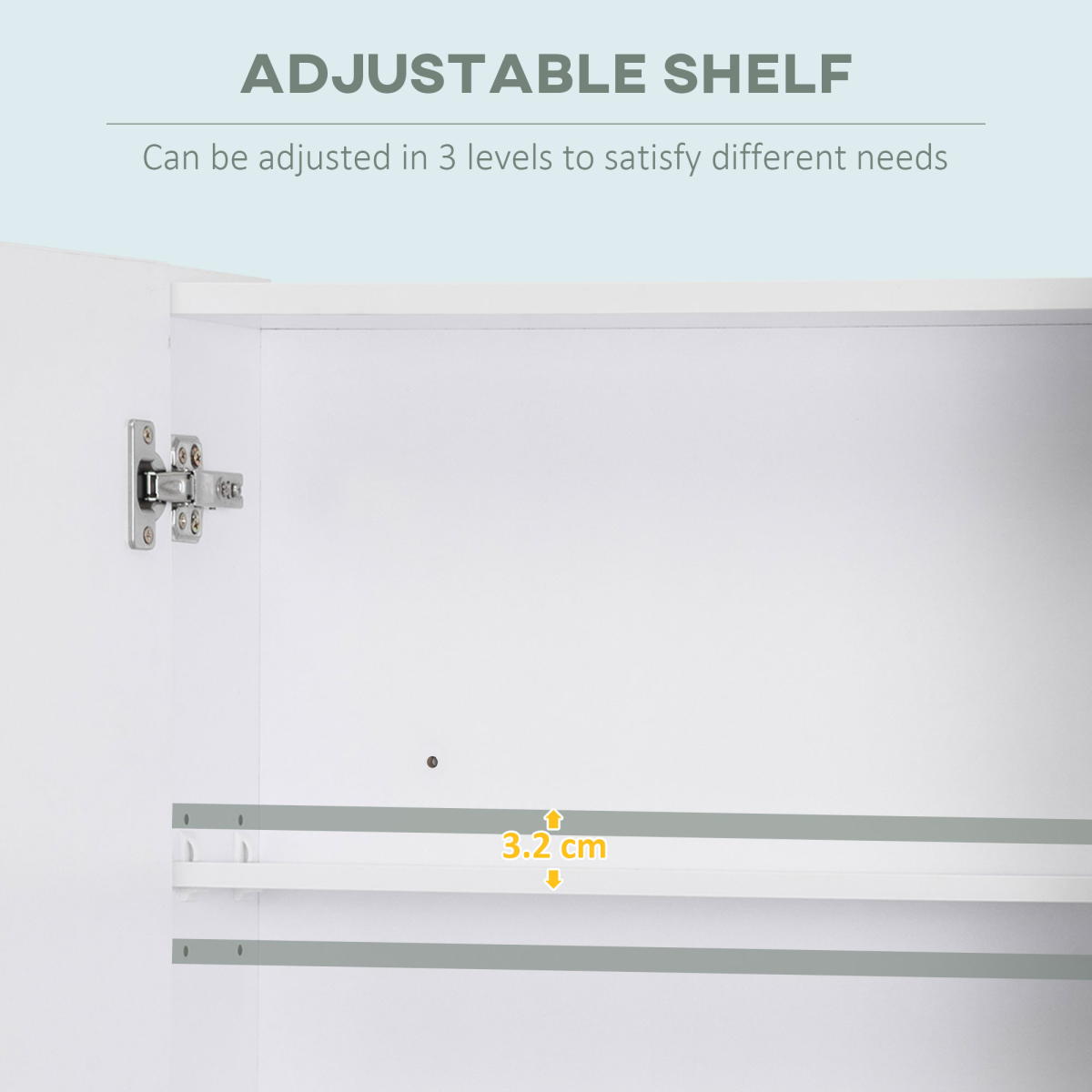 kleankin Wall Mount Medicine Cabinet with Mirror and Adjustable Shelf, White