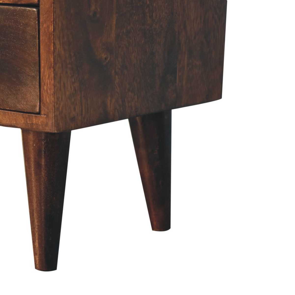 Artisan Furniture Solid Wood Mini Classic California Walnut Bedside, Brown, 2 Drawers and 1 Shelf