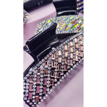 Mirrored Oblong Mini Hair Clamps Pack of 12