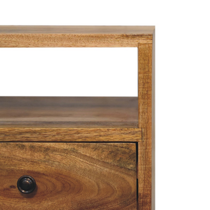 Artisan Furniture Solid Wood Mini Oak-ish Classic Open Bedside