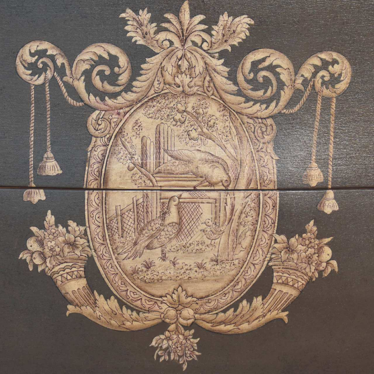 Artisan Furniture Solid Wood Coroner Chest, Greyish-Green Finish