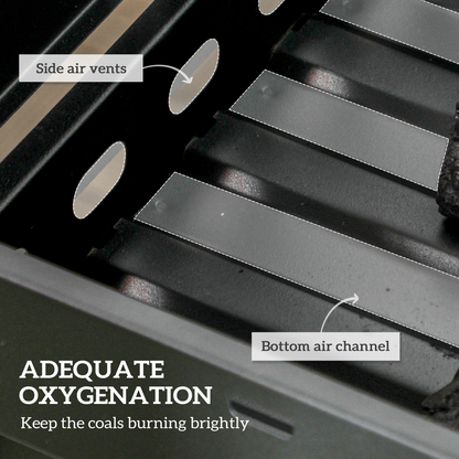 Outsunny Portable Charcoal Grill with Pull-Out Charcoal Basin