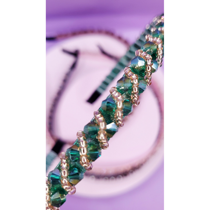 Crystal Gold Beaded Hair band