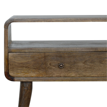 Artisan Furniture Solid Wood Curved Grey-wash Console Table