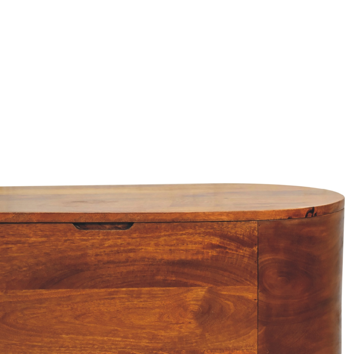 Artisan Furniture Solid Mango Wood Chestnut Rounded Lid up Blanket Box