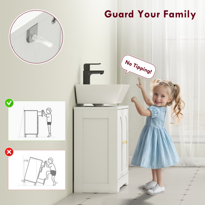 HOMCOM Modern Under Sink Cabinet for Basin without or with Pedestal, White