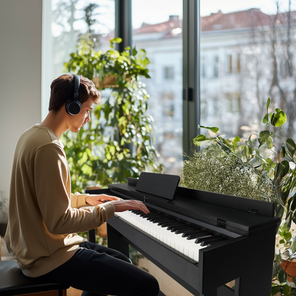 GDP-205S01 88 Keys Home Digital Piano Full Weighted Action Flip Type Keyboards with Furniture Stand, Power Adapter, Triple Pedals, Headphone，for All Experience Levels Black