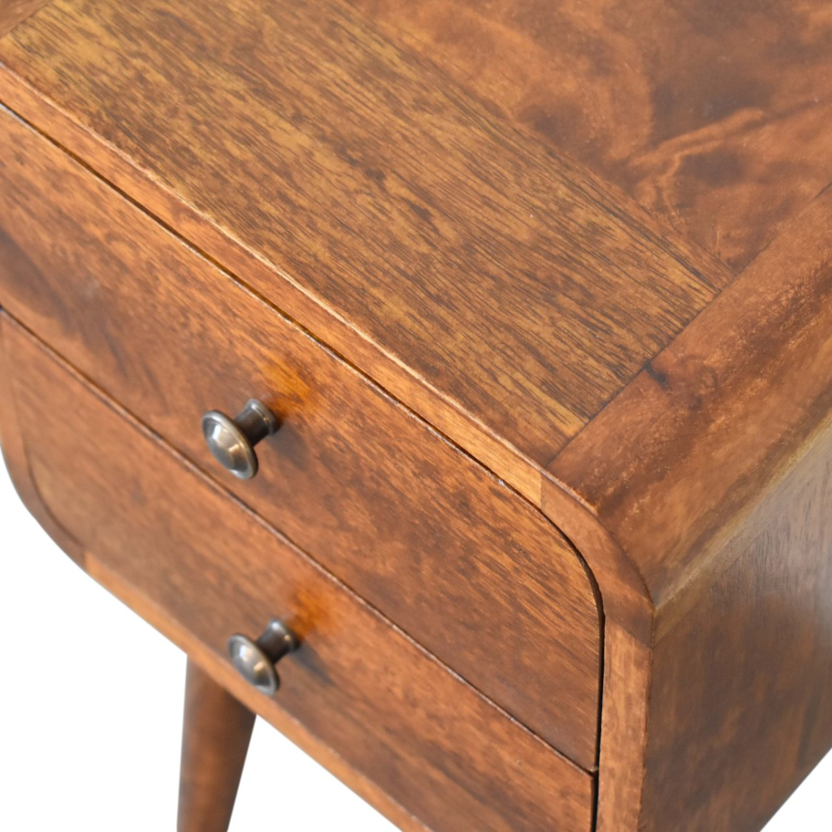 Artisan Furniture Solid Wood Mini Chestnut Curved Bedside