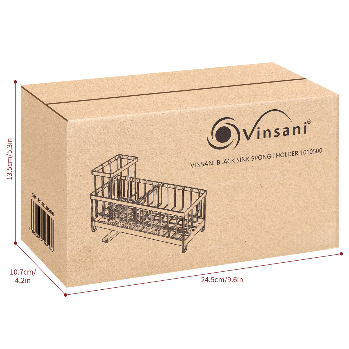 VINSANI BLACK SINK SPONGE HOLDER 1010500